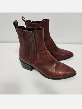 Vagabond Marja Pointy Toe Chelsea Ankle Boots Booties Sz 37 / 6 US Brown Slip-on